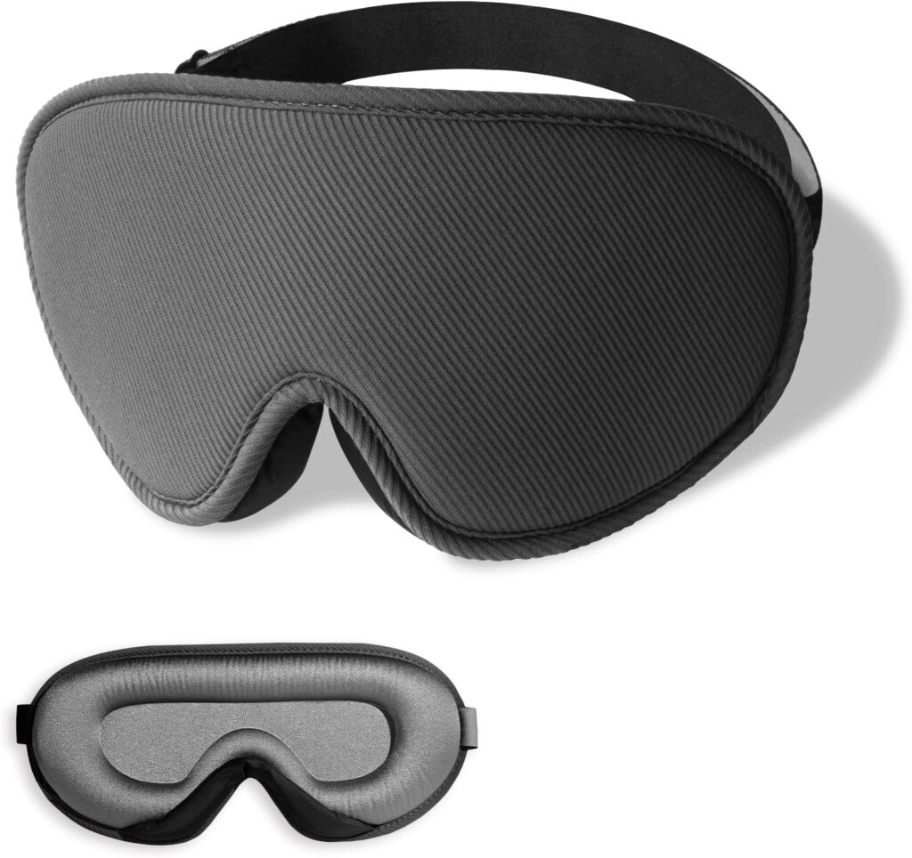 pack all Light Blocking Sleep Mask for Men and Women, 3D Eye Mask for Pressure-Free Sleep, Soft Sleeping Eye Cover with Adjustable Elastic Strap, Grey