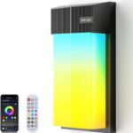 Smart Outdoor Wall Light, RGBWW LED Porch Light with 30 Scene Modes, 1500LM, IP65 Waterproof, DIY Color-Changing Wall Lamp for Garden, Patio, Christmas and Holiday Decorations – 1 Pack