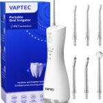 Power Water Flossers for Teeth Cleaning and Flossing, Water Dental Flosser Teeth Pick – Cordless Portable 6 Modes Oral Irrigator Dental, Rechargeable Travel Irrigation Cleaner IPX7 Waterproof (White)