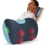 COMFIER Cordless Neck and Back Massager with Heat, Rechargable Massage Pillow for for Neck,Back & Shoulder,Deep Tissue Kneading Back Massager for Home Office,Gifts for Dad,Mom