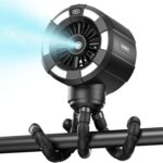 6000mAh Misting Fan for Stroller, 3 Speeds Portable Clip Fan with Intermittent/Continuous Spray, 14H Cooling, Detachable Mount, Timer & Night Light for Baby (100ML Water Tank) – Black