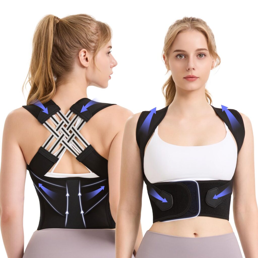 Back Brace Posture Corrector for Women and Men,Adjustable Shoulder Straightener,Used for correcting posture and scoliosis