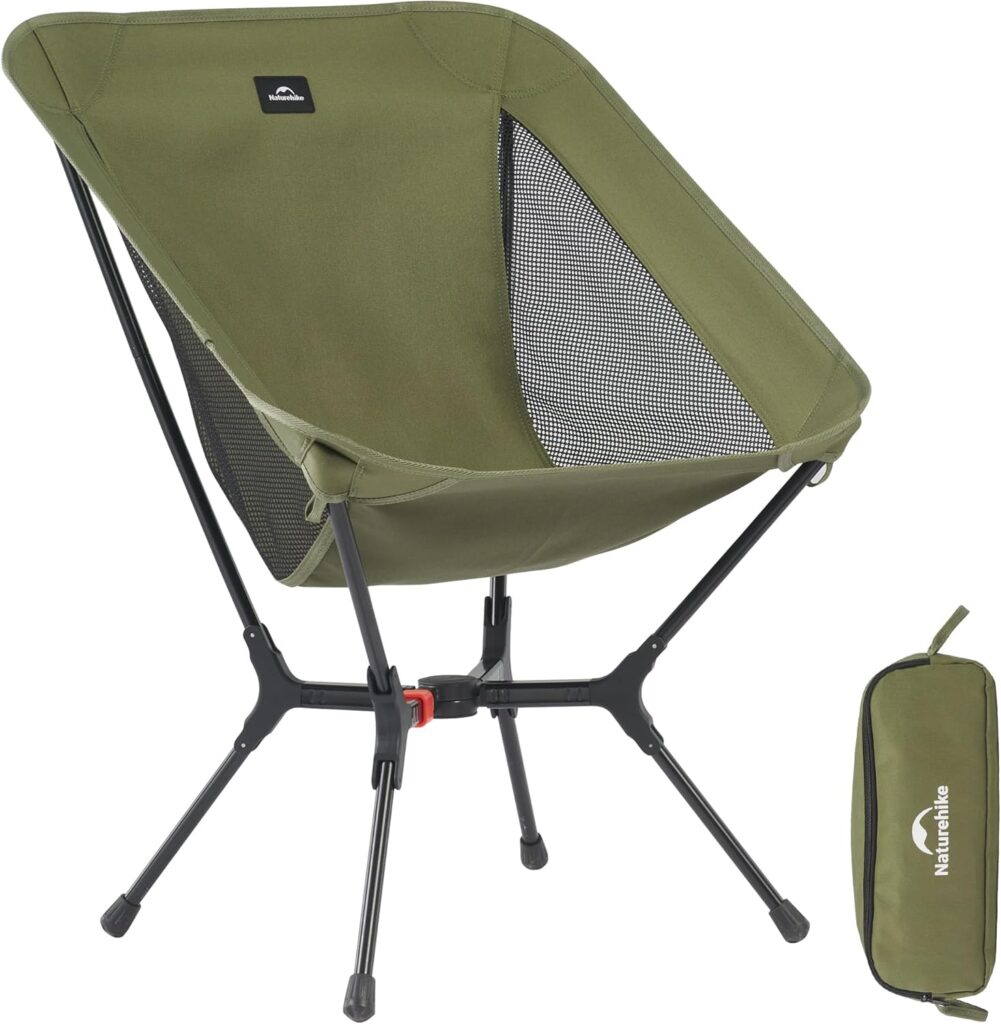 Naturehike YL01 Snap Camping Chair, 1 Second Setup Frame, 441lb Capacity, Portable Backpacking Chair with Storage Bag, Lightweight & Compact Folding Camp Chair for Backpacking Camping Fishing