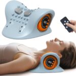 2025 Upgraded Neck Massager Device with Heat, Pulse & Vibration, 3 Modes, Ergonomic Design, Portable Neck and Shoulder Massager for Relaxation & Muscle Tension Relief (Gray)