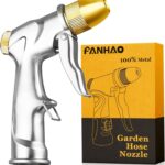 FANHAO Upgraded Garden Hose Nozzle Sprayer, 100% Heavy Duty Metal Handheld Water Nozzle High Pressure in 4 Spraying Modes for Watering Plants and Lawn, Car Washing, Patio and Pet