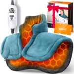 Graphene-Infused Heating Pad 3X Deeper Pain Relief, Weighted Instant Heating Pads for Neck and Shoulders, Heated Wrap w/ 6 Heat Options 4 Auto-Off Timer, Gifts for Mom Women Christmas Birthday
