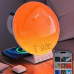 MOMILLA Sunrise Alarm Clock Smart, 3 in 1 Wireless Charging Station, App Control Sound Machine White Noise, Sunlight Sunset Lamp, Night Light Wake up Light in Bedroom for Heavy Sleepers, Kids, Adults