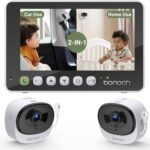 bonoch 2-in-1 Car Home Dual-Use Baby Monitor, 5″ 1080P HD Clear View Wireless Monitor, 2 USB Powered Cameras for Baby, Seamless Transition Between Car & Home, 360° Rotatable, Night Vision