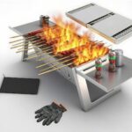 Foldable Small Charcoal Grill – Stainless Steel & High – Temp Resistant, Perfect for 2-3 Outdoor Enthusiasts! Ideal for Camping, BBQs, Picnics & Tailgating, Super Portable Yakitori Grills