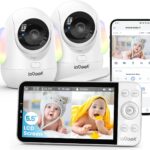 ieGeek 5.5’’ Split-Screen Baby Monitor,2.5K UHD Baby Monitor with 2 Cameras and Audio,Night Light,Prone Sleeping&Cry Detection,Two-Way Talk,Night Vision,2.4G&5Ghz WiFi App Control,4000mAh Battery