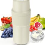 Portable Smoothie Blender, Personal Blender for Smoothies, 7.4V Motor 10 blades, Stainless Steel Cup, USB-C Rechargeable, Easy to Clean, Travel Lid, Keep Cold 24 Hours, Single Serve blender, WHITE