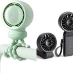 JISULIFE Baby Stroller Fan Portable & 2024 3-IN-1 Handheld Fan Life7 with Powerful Wind and Foldable Design