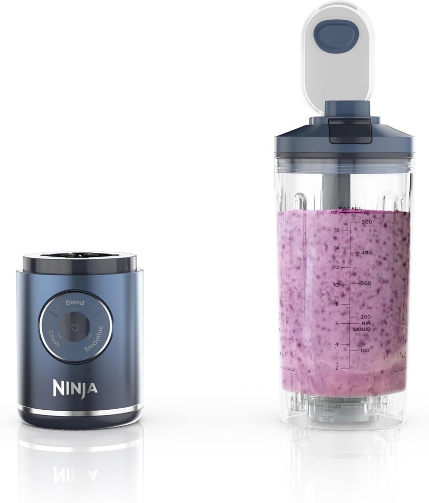 Ninja Blast Max, Portable Blender + Twist & Go, Personal Smoothie, Blend, Ice Crush, 3 Programs, Cordless, 22 oz removable Vessel, Dishwasher Safe, Leakproof, Navy, BC251NV