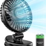 Portable Clip on Fan – 4000mAh Rechargeable Battery Operated Fan, 3 Speeds Mini Desk Fan with 540° Adjustable Head, Ultra-Quiet Personal fan for Home, Office, Stroller, Travel