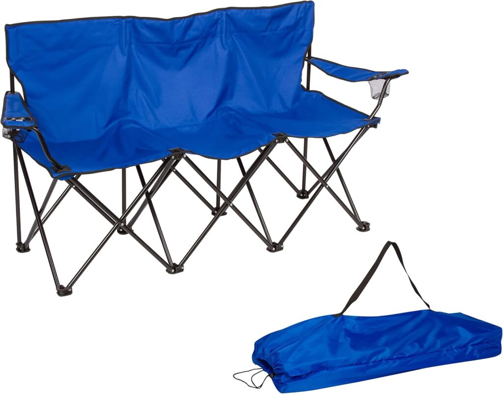 Trademark Innovations Triple Style Tri Camp Chair with Steel Frame and Carry Bag (Blue)