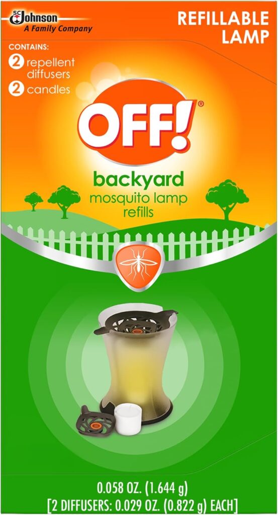 OFF! Refillable Mosquito Lamp, Repels Mosquitoes up to 10 x 10 feet, Protection for up to 6 Hours, 1 Count