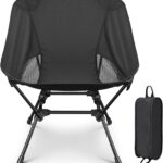CVLIFE Camping Chair Portable Folding Backpacking Chair for Outside Hunting Fishing Hiking Black
