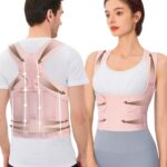 URSEXYLY Back Brace Posture Corrector for Women and Men, Breathable Shoulder Brace, Upper and Lower Back Pain Relief, Adjustable Full Back Support(X-Large,Pink)