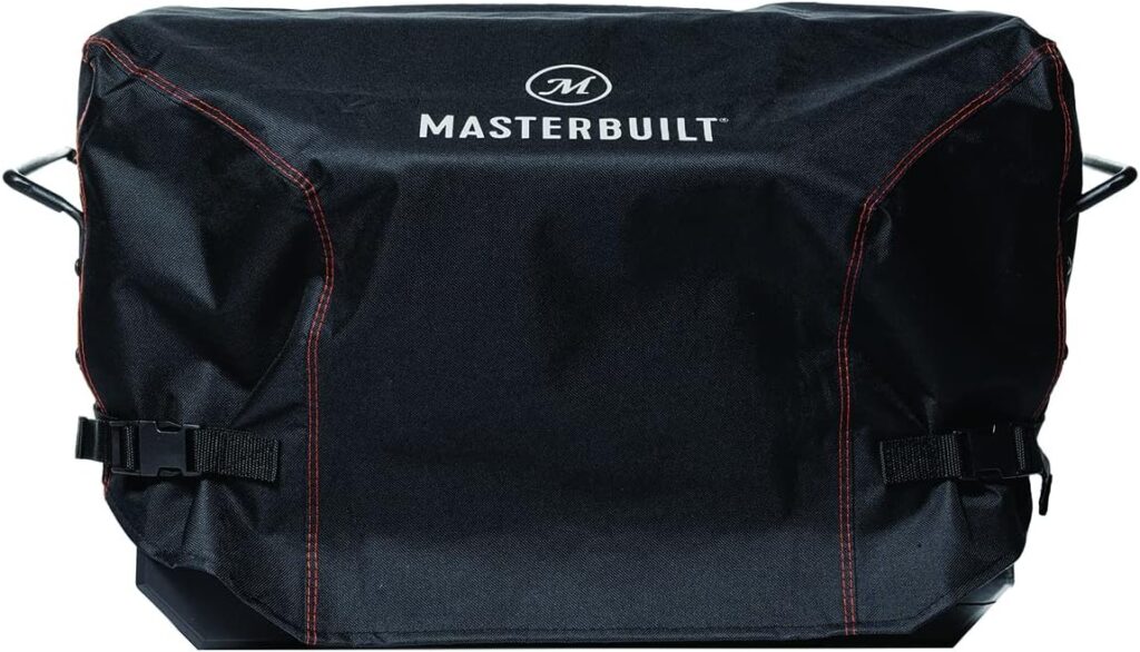 Masterbuilt® Electric Portable Charcoal Grill and Smoker Water Resistant Double-Stitched Durable Grill Cover with PVC Liner in Black, Model MB20080522