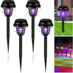 Qualirey 4 Pcs Solar Bug Zapper Waterproof Outdoor Mosquito Zapper Mosquito Killer and Lighting Repellent Lamp for Indoor Outdoor Use Garden Patio