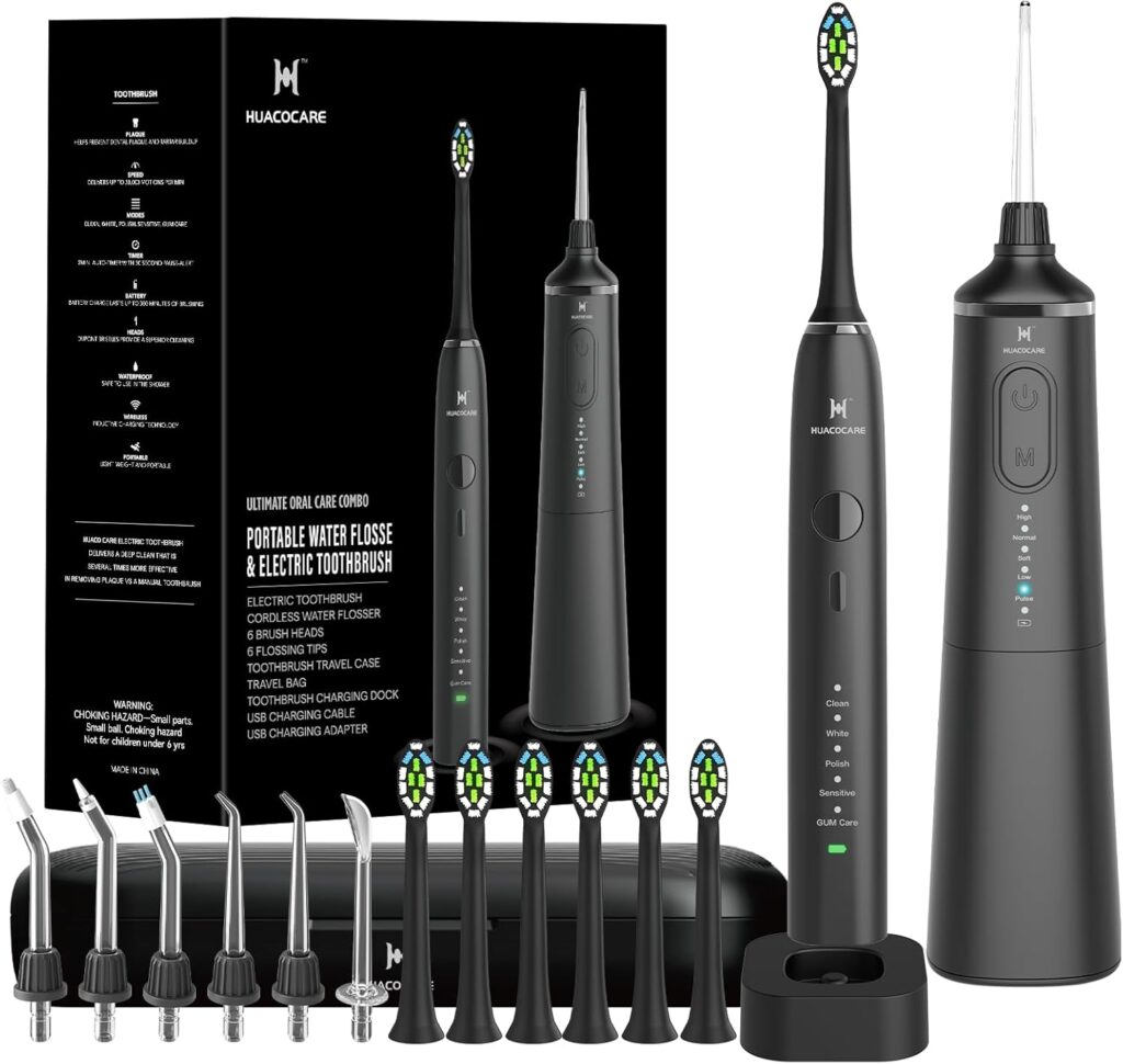Upgraded Model Water flosser and Electric Toothbrush Combo-5 Brushing & Flossing Mode-Game-Changer for Your Oral Care Routine.2-in-1 Oral Clean Kit-for Teeth Cleaning and Gum Health