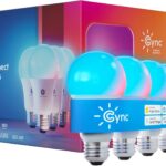 Cync GE A19 Smart LED Light Bulbs, Color Changing Room Décor, Works with Alexa and Google Home, Matter Compatible, LED Lights for Bedroom, Millions of Colors and White Tones (4 Pack)