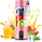 Cordless Portable Personal Size Blender – Mini Blender Make Smoothies and Shakes, 380Ml BPA Free Travel Cup, Powerful Blending Suit in Office/Home/Gym
