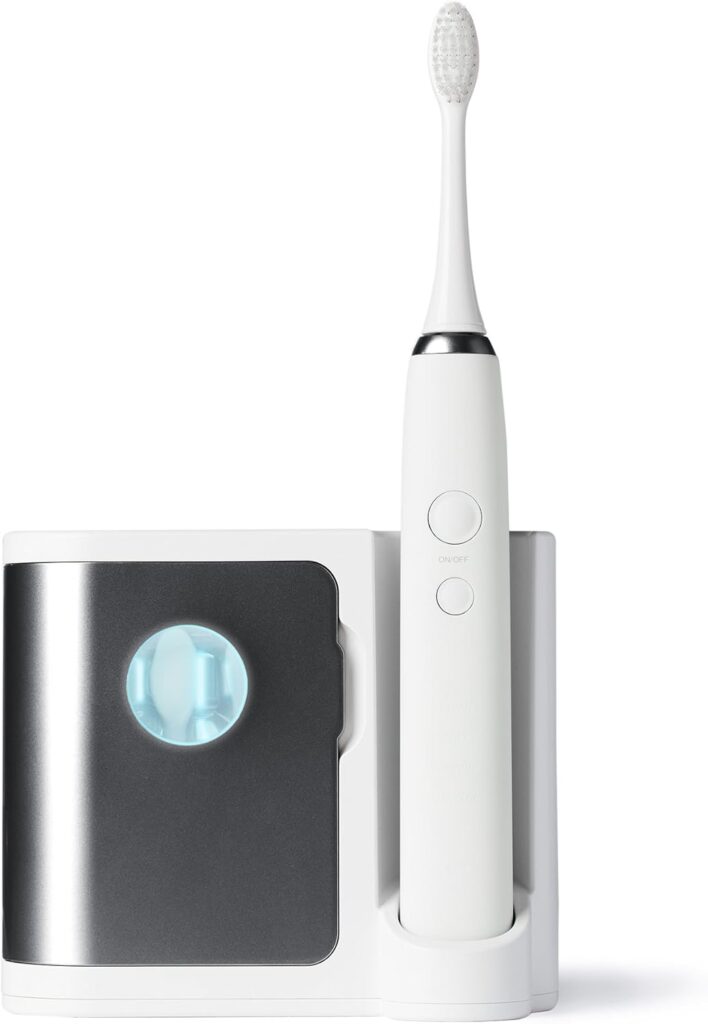 Vanity Planet Elements Ultrasonic Electric Toothbrush – Charcoal – Advanced Oral Care with UV Sanitizing Charger Base with 3 Replacement Heads – 99.9% Effective Keeping Your Teeth Clean (Charcoal)