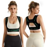 Back Brace Posture Corrector for Women, Breathable Lumbar Support Adjustable Shoulder Straightener Pain Relief for Neck, Shoulder, Waist (L-Black)