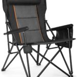 ALPHA CAMP Heavy Duty High Back Camping Chairs with Cup Holder Oversized Folding Chair Outdoor Chair with Headrest,Lawn with Side Pocket for Lawn, Sports and Fishing, 500lbs