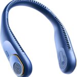 SWEETFULL Portable Neck Fan 360° Cooling Bladeless Personal Fan | No Hair Twisting – 4000mAh USB Rechargeable Wearable Fan for Travel, Birthday Gifts for Men, Women, Mom, and Dad