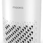 Air Purifiers for Bedroom Home, MOOKA HEPA Air Purifier for Home Pets with Fragrance Sponge for Smoke Dust Pollen Dander Odor, Small Air Cleaner with Sleep Mode Night Light Timer, KJ067L, White