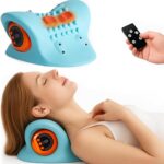 Neck Massager 2025, Neck Massager Pillow with Heat for Pain Relief, Boost Circulation,and Restore Natural Alignment, 3-in-1 Cervical Traction Device Hump Corrector,for Home Use,9 Modes