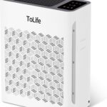 Tolife Powerful Air Purifiers for Home Large Room Up to 2000 Ft²Pets with Washable Filter, Sleep Mode, Timer, HEPA Filter Pet Air Purifier for Bedroom,White