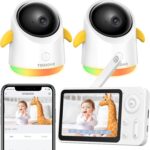 Baby Monitor with 2 Cameras and Audio WiFi/No WiFi: Baby Monitor WiFi Smartphone APP Control NightVision 4.3′ Screen Smart Video Baby Monitor with Remote PTZ 2-Way Talk Motion & Cry Alert iOS/Android