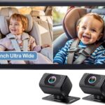 2-Kids Baby Car Camera for Seat: 6.9 Inch Ultrawide Display with Two Cameras Rear Facing – USB Powered Backseat Camera HD 1080P Easy to Install