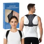 Posture Corrector for Women & Men, Adjustable Upper Back Brace with Anti-Chafing Pads for Neck/Shoulder/Back Pain Relief, Breathable Invisible Posture Brace for Office, Driving, Fitness. (Black, Medium)