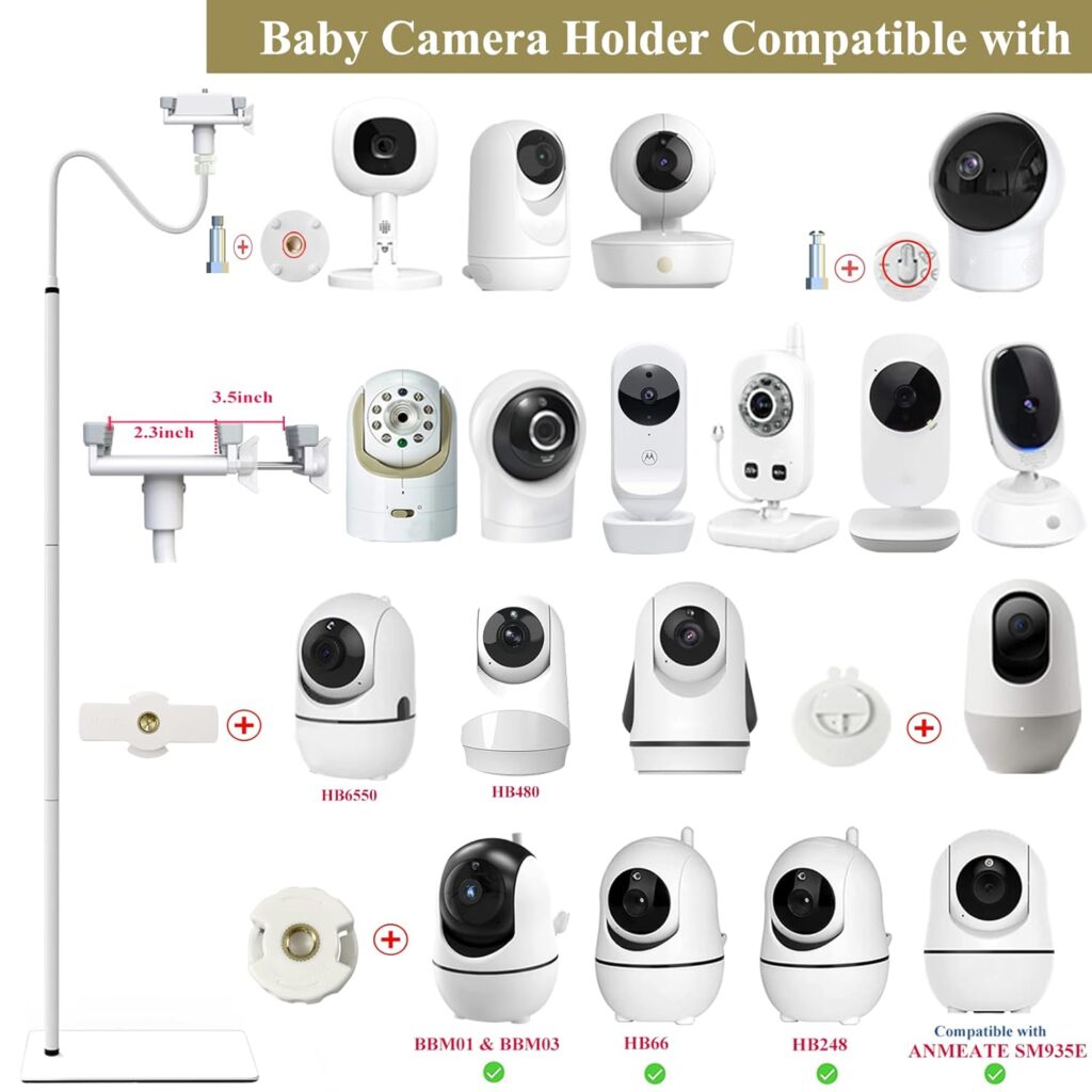 Baby Monitor Floor Stand Holder Mount Compactible for Nanit Pro & Flex Stand,Infant Optics DXR-8 Pro,VTech VM901/VM819/RM7764,Momcozy,HelloBaby,eufy E110,nooie IPC100,Motorola VM75/VM50G/VM44