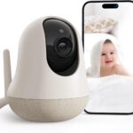 nooie Upgrade 5G Baby Monitor WiFi Smartphone, 2K Baby Camera Monitor 360 Pan & Tilt, HD Night Vision, Temperature Sensor, AI Motion Track, Two-Way Audio, Cry/Sound/Motion Detection, Works with Alexa