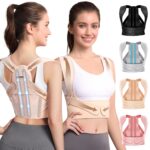 Fit Geno Posture Corrector for Women: Adjustable Lightweight Upper Back Brace for Neck Shoulder & Upper Back Pain Relief – Improve Posture Correct Hunchback Slouching Kyphosis Invisible Under Clothes (M/L Under Bust 32″-45″)