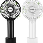 2-Pack Upgraded 5000mAh Portable Handheld Fan 3 Speed Mini USB Strong Wind 7-20 Hours Runtime Personal Electric for Travel Office Outdoor