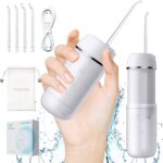Water Flosser Cordless for Teeth, PONYFREE Mini Portable Oral Irrigator with 9 Pressure Modes, Teeth Cleaner Pick, Unique Pressure Stabilization Technology, IPX7 Waterproof for Home Travel