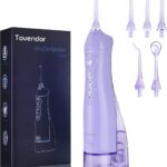 TOVENDOR Electric Water Flosser, Cordless Rechargeable Dental Oral Irrigator IPX7 Waterproof 300ML Travel Water Teeth Cleaner with 5 Tips for Braces Care Teeth Gums Cleaning, Home Office Daily Use