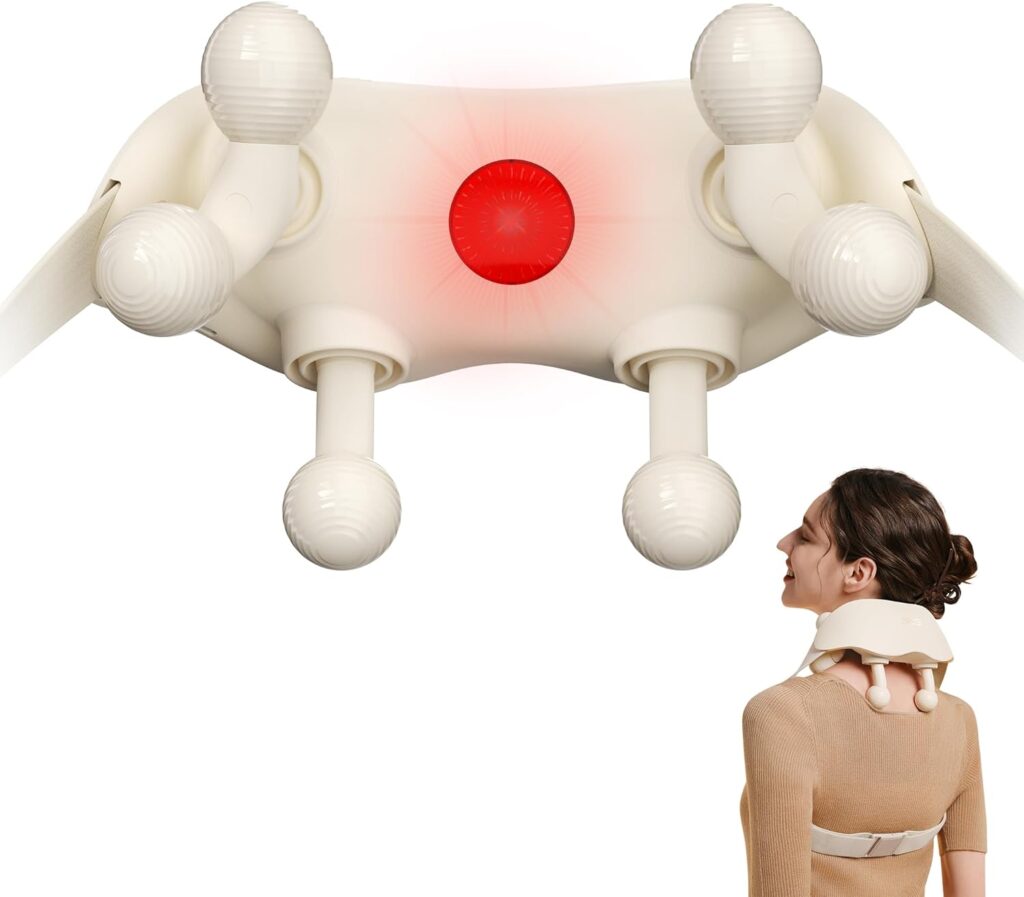 SKG Neck Massager for Pain Relief Deep Tissue Shiatsu Neck and Shoulder Massger with Heat Cordless Neck Massager HS500