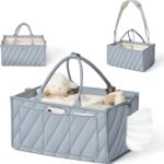 Baby Diaper Caddy with Adjustable Shoulder Strap – Multi-Functional Organizer Diaper Bag Gift for Newborn Essentials, Baby Registry must-have, Wipes & Changing Needs with Straps for Stroller