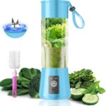 Cordless Personal Portable Smoothie Blender – 2025 Upgraded Mini Blender with 6 Blades, Type-C Rechargeable, 13Oz Juice Cup BAP Free Freshly Squeezed in Travel/Sports/Office/Home