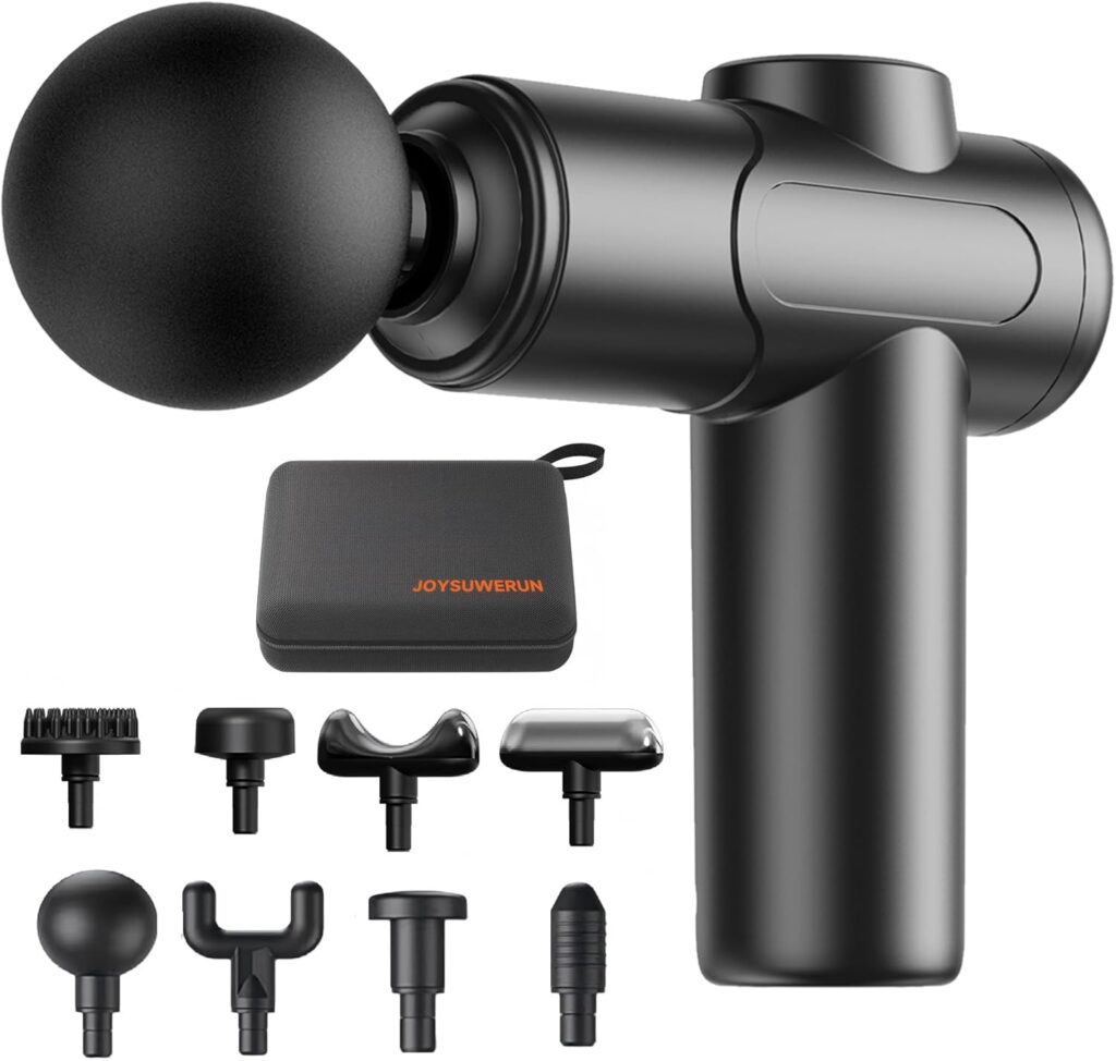 Massage Gun Mini – Small Massage Gun with 8 Massage Heads and Storage Case, Portable Handheld Deep Tissue Massage Guns for Muscle Relief and Full Body Recovery,