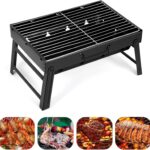 Barbecue Grill, Charcoal Grill Folding Portable Lightweight Barbecue Grill Tools for Outdoor Grilling Cooking Camping Hiking Picnics Tailgating Backpacking Party (Medium)