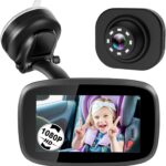 Shybaby 1080P Baby Car Mirror, 4.3″ Baby Car Camera Monitor with 170° Wide View, HD Night Vision Function and Reusable Sucker Bracket, Safety Rear Facing Cars Set Camera for Infants Kids Toddlers