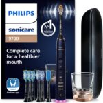 Philips Sonicare DiamondClean Smart 9700 Electric Toothbrush, Sonic Toothbrush with App, Pressure Sensor, Brush Head Detection, 5 Brushing Modes and 3 Intensity Levels, Lunar Blue, Model HX9957/71